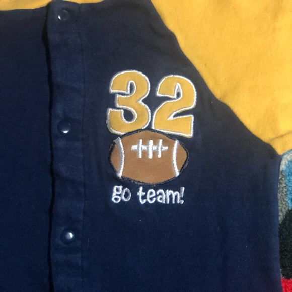 Lamaze Baby Boy Sleeper – Blue & Yellow | Football Embroidery | Size - Picture 3 of 5